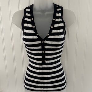 Striped Black and White Women's Top